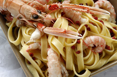 Tagliatelles with dublin bay prawn HERO